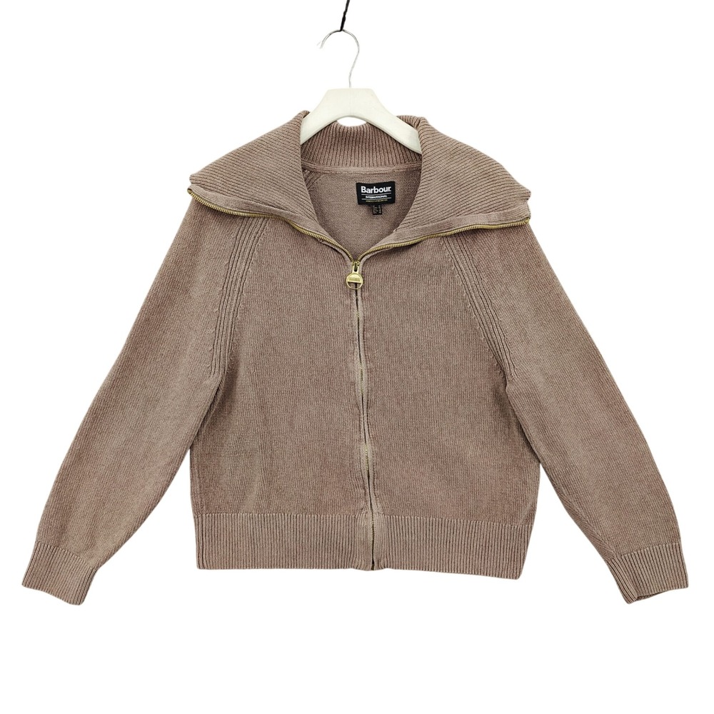 Barbour Women Gorpcore Quiet Earthy Luxury Cardigan 6 Brown Romana Knit Luxe